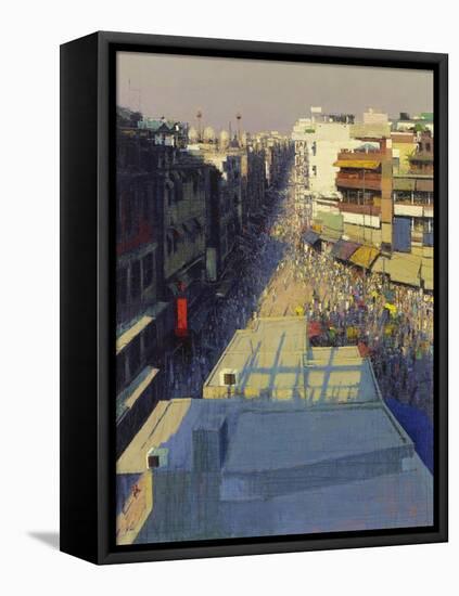 Paharganj Bazar, Delhi, 2017-Andrew Gifford-Framed Premier Image Canvas