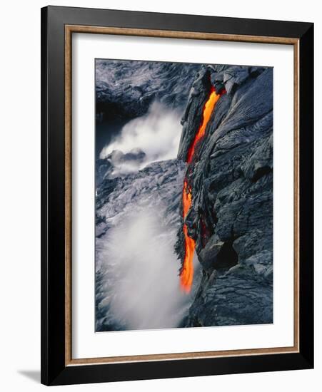 Pahoehoe Lava Flow From Kilauea Volcano, Hawaii-Brad Lewis-Framed Photographic Print