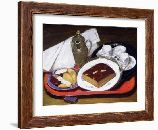 Pain D'epice, or Cake for Tea, 1919 (Oil on Canvas Mounted on Board)-William Nicholson-Framed Giclee Print