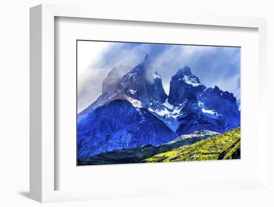 Paine Horns Three Granite Peaks, Torres del Paine National Park, Patagonia, Chile-William Perry-Framed Photographic Print