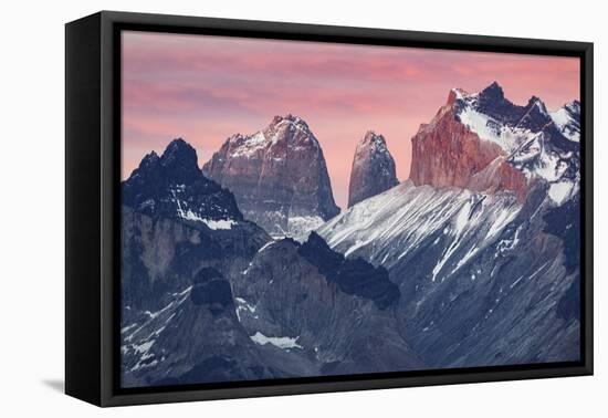 Paine Massif at sunset, Torres del Paine National Park, Chile, Patagonia-Adam Jones-Framed Premier Image Canvas