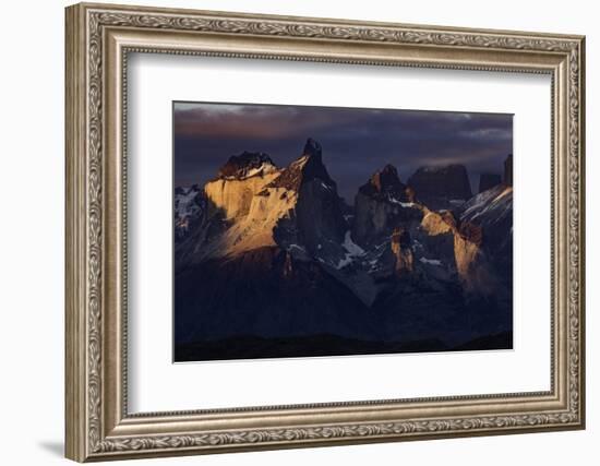 Paine Massif at sunset, Torres del Paine National Park, Chile, Patagonia-Adam Jones-Framed Photographic Print