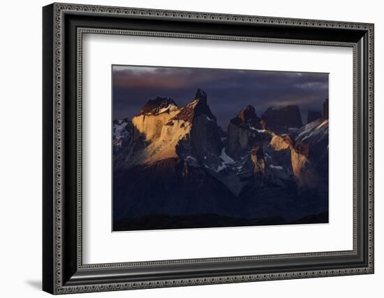 Paine Massif at sunset, Torres del Paine National Park, Chile, Patagonia-Adam Jones-Framed Photographic Print