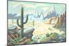 Paint by Numbers, Desert Scene-null-Mounted Art Print