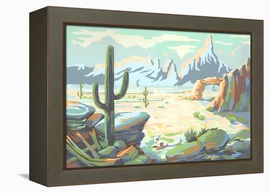 Paint by Numbers, Desert Scene-null-Framed Stretched Canvas