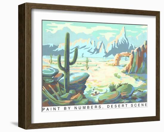 Paint by Numbers, Desert Scene-Found Image Press-Framed Giclee Print