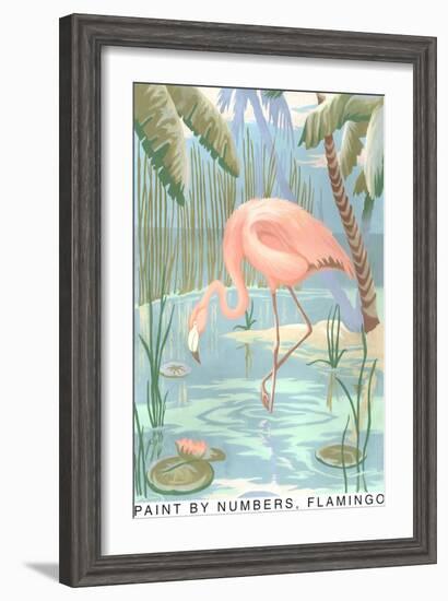 Paint by Numbers, Flamingo-null-Framed Art Print