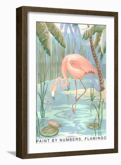 Paint by Numbers, Flamingo-null-Framed Art Print