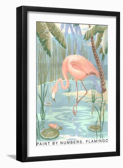 Paint by Numbers, Flamingo-null-Framed Art Print