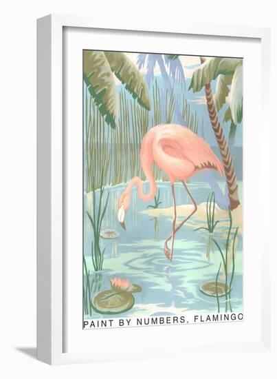 Paint by Numbers, Flamingo-null-Framed Art Print