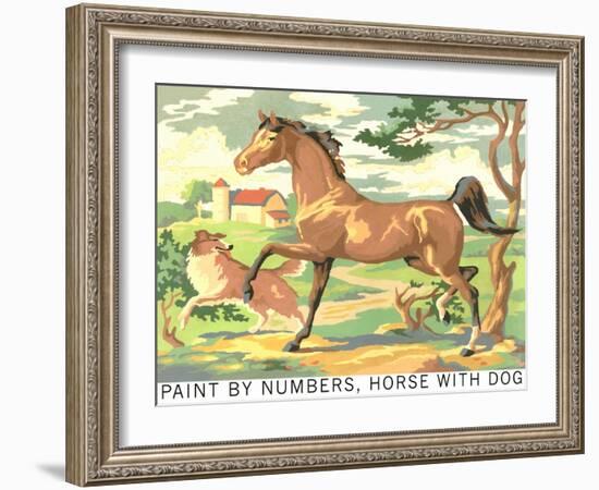 Paint by Numbers, Horse with Dog-Found Image Press-Framed Giclee Print