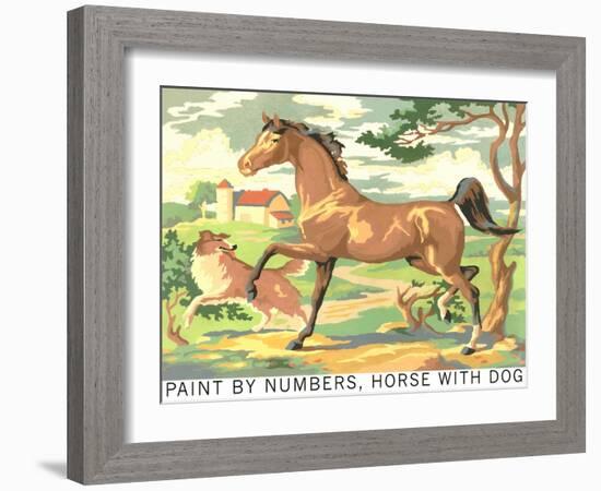 Paint by Numbers, Horse with Dog-Found Image Press-Framed Giclee Print