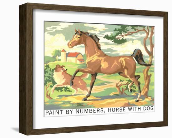 Paint by Numbers, Horse with Dog-Found Image Press-Framed Giclee Print