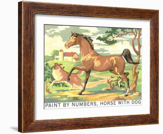 Paint by Numbers, Horse with Dog-Found Image Press-Framed Giclee Print