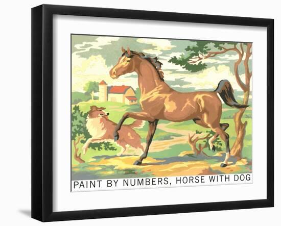 Paint by Numbers, Horse with Dog-Found Image Press-Framed Giclee Print