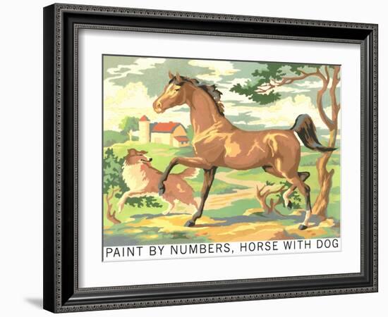 Paint by Numbers, Horse with Dog-Found Image Press-Framed Giclee Print