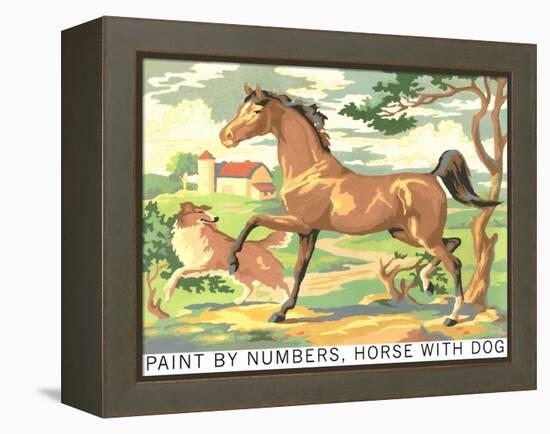 Paint by Numbers, Horse with Dog-Found Image Press-Framed Premier Image Canvas