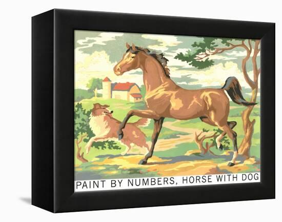 Paint by Numbers, Horse with Dog-Found Image Press-Framed Premier Image Canvas