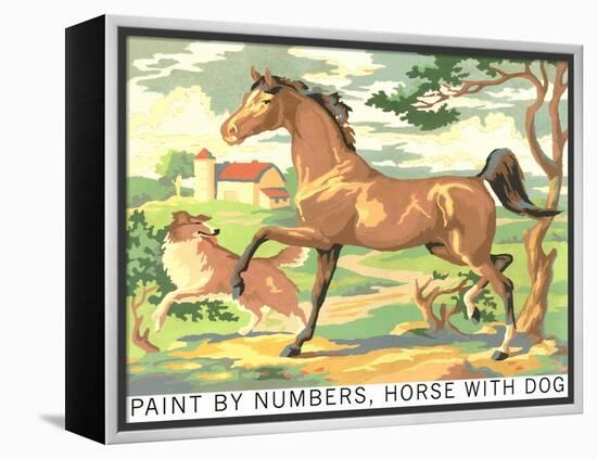 Paint by Numbers, Horse with Dog-Found Image Press-Framed Premier Image Canvas