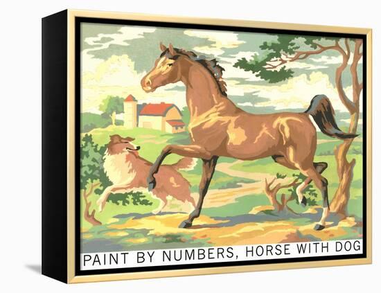 Paint by Numbers, Horse with Dog-Found Image Press-Framed Premier Image Canvas