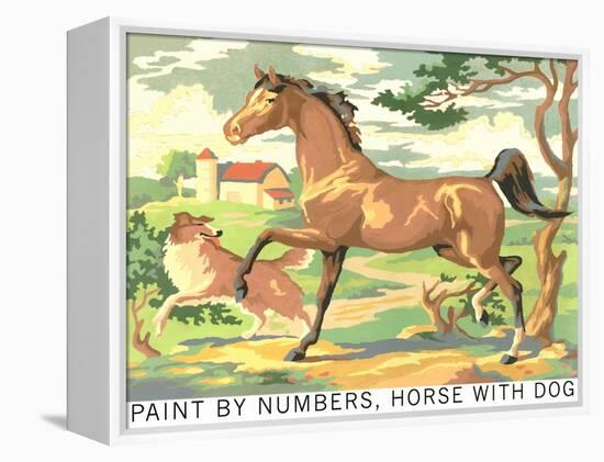 Paint by Numbers, Horse with Dog-Found Image Press-Framed Premier Image Canvas