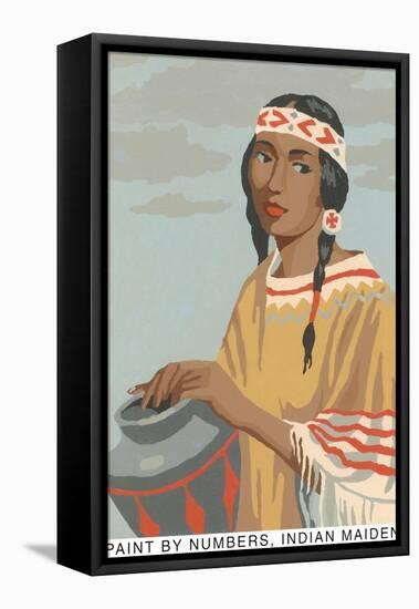 Paint by Numbers, Indian Maiden-null-Framed Stretched Canvas