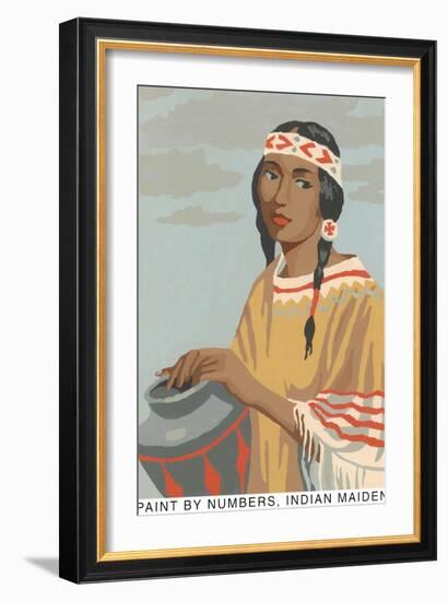 Paint by Numbers, Indian Maiden-null-Framed Art Print