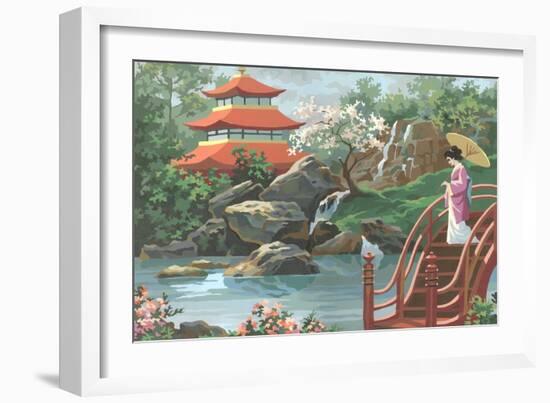 Paint by Numbers, Japanese Scene-null-Framed Art Print