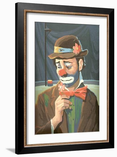 Paint by Numbers, Sad Clown-null-Framed Premium Giclee Print