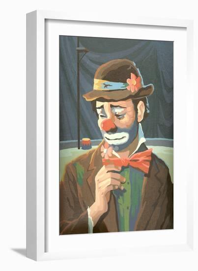Paint by Numbers, Sad Clown-null-Framed Premium Giclee Print