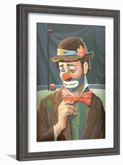 Paint by Numbers, Sad Clown--Framed Art Print