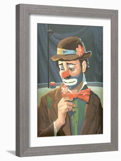 Paint by Numbers, Sad Clown-null-Framed Art Print