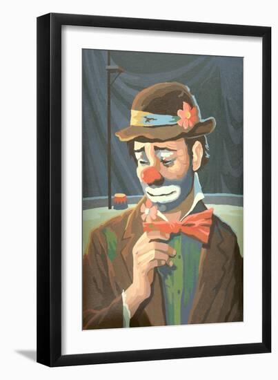 Paint by Numbers, Sad Clown-null-Framed Art Print