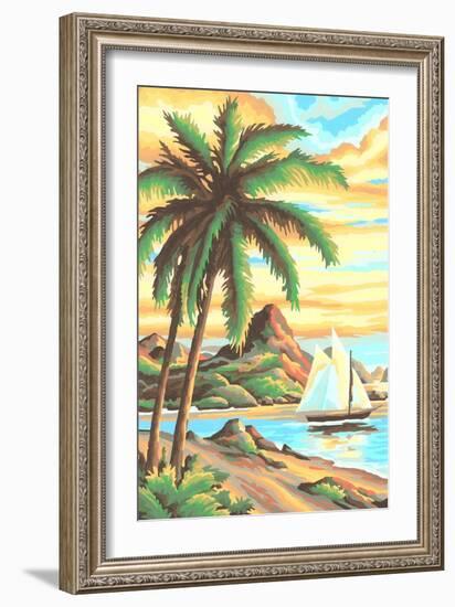 Paint by Numbers, Tropical Scene Number One-null-Framed Art Print