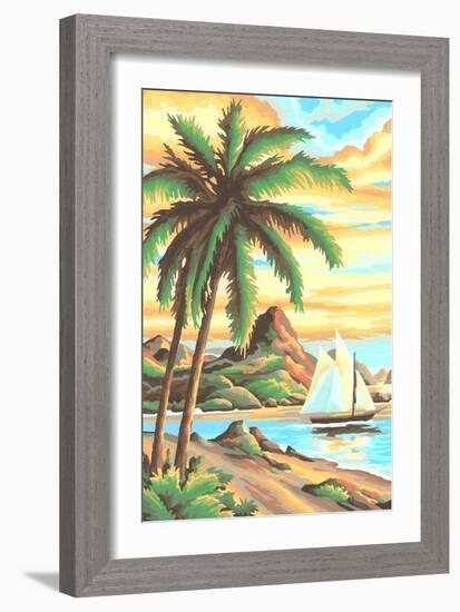 Paint by Numbers, Tropical Scene Number One-null-Framed Art Print