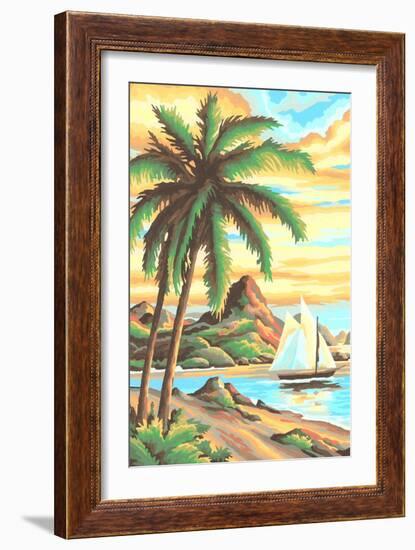 Paint by Numbers, Tropical Scene Number One-null-Framed Art Print