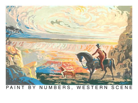 Paint by Numbers, Western Scene Art Print by