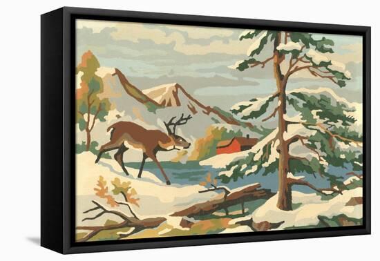 Paint by Numbers, Winter Scene-null-Framed Stretched Canvas