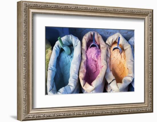 Paint Powder, Chefchaouen, Morocco, North Africa, Africa-Jordan Banks-Framed Photographic Print