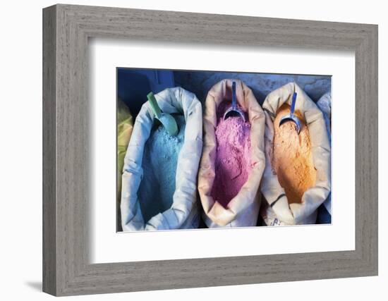 Paint Powder, Chefchaouen, Morocco, North Africa, Africa-Jordan Banks-Framed Photographic Print