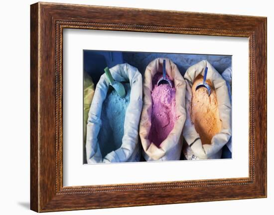 Paint Powder, Chefchaouen, Morocco, North Africa, Africa-Jordan Banks-Framed Photographic Print