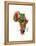 Paint Splashes Map of Africa Map-Michael Tompsett-Framed Stretched Canvas