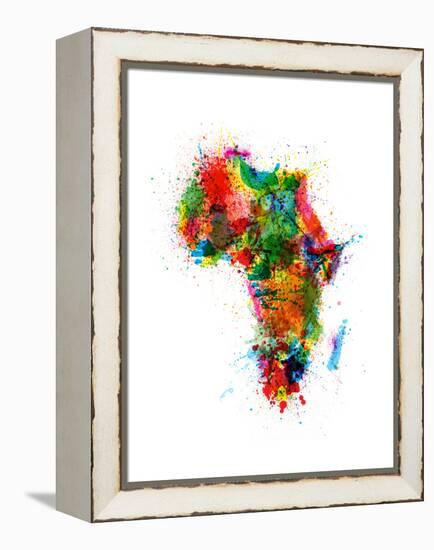 Paint Splashes Map of Africa Map-Michael Tompsett-Framed Stretched Canvas