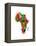 Paint Splashes Map of Africa Map-Michael Tompsett-Framed Stretched Canvas