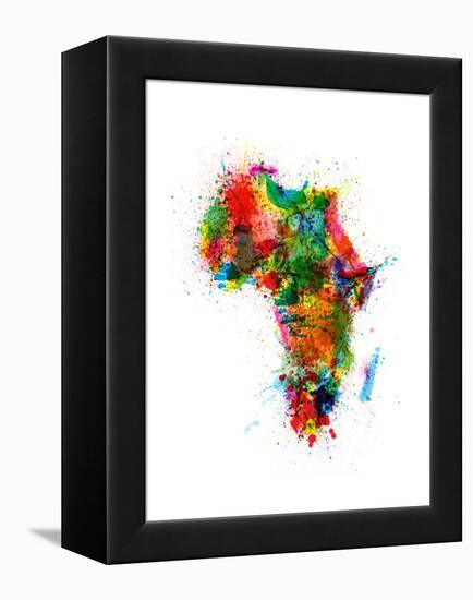 Paint Splashes Map of Africa Map-Michael Tompsett-Framed Stretched Canvas