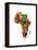 Paint Splashes Map of Africa Map-Michael Tompsett-Framed Stretched Canvas