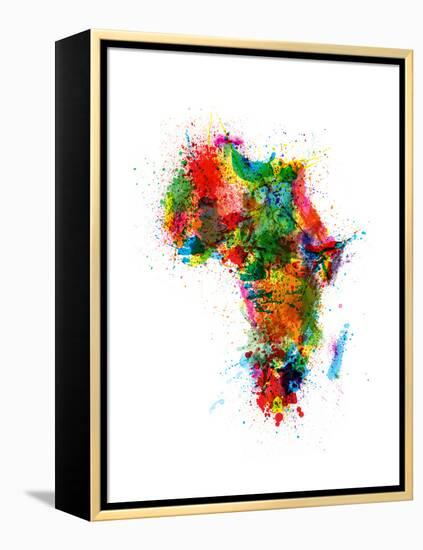 Paint Splashes Map of Africa Map-Michael Tompsett-Framed Stretched Canvas