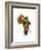 Paint Splashes Map of Africa Map-Michael Tompsett-Framed Art Print