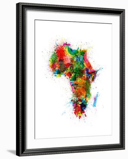 Paint Splashes Map of Africa Map-Michael Tompsett-Framed Art Print