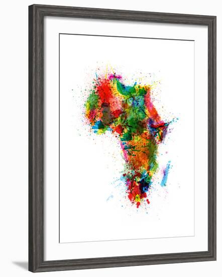 Paint Splashes Map of Africa Map-Michael Tompsett-Framed Art Print